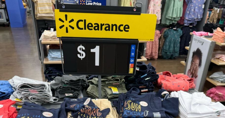 walmart display of kids garanimals clothing on clearance