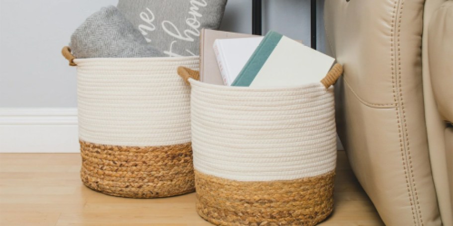 Rope & Seagrass Storage Basket 2-Pack Only $9.83 on Walmart.online (Reg. $30)