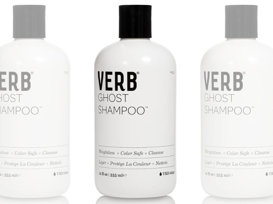 3 bottles of Verb Ghost Shampoo - the ones the sides slightly transparent