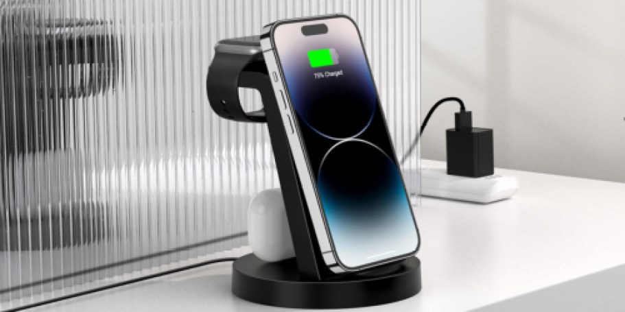 3-in-1 Charging Station Only $9.88 Shipped on Amazon (Charge iPhone, AirPods & Apple Watch)