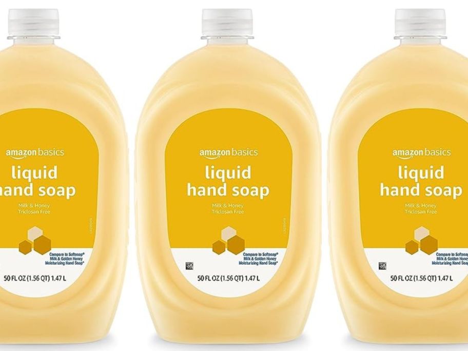 Amazon Basics Milk & Honey Scented Liquid Hand Soap Refill 50oz stock images