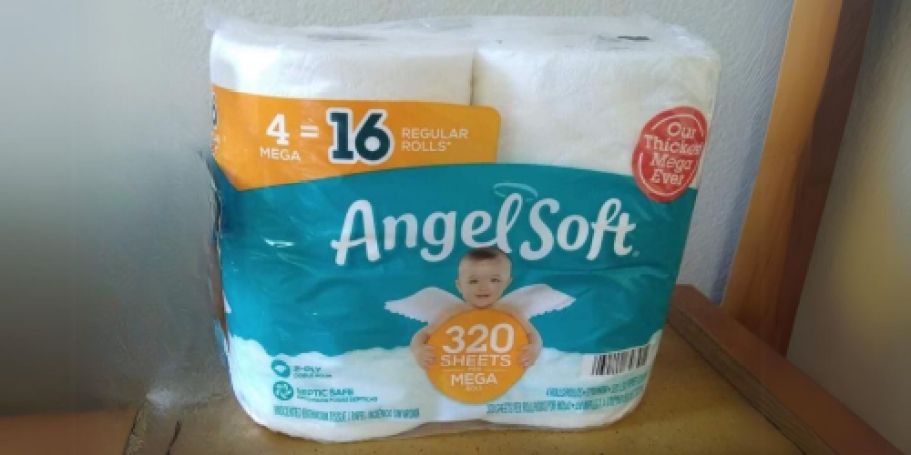 Angel Soft Toilet Paper 4-Count Mega Rolls Only $3.49 on Amazon