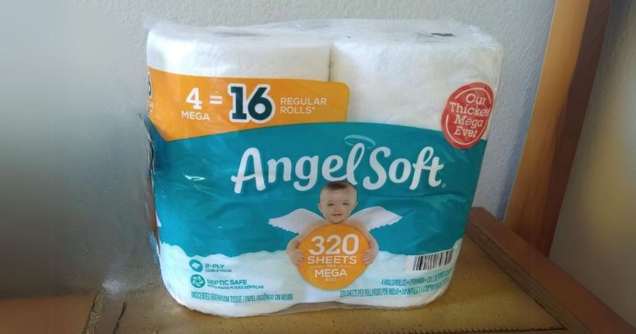 Angel Soft Toilet Paper 4-Count Mega Rolls Only $3.49 on Amazon