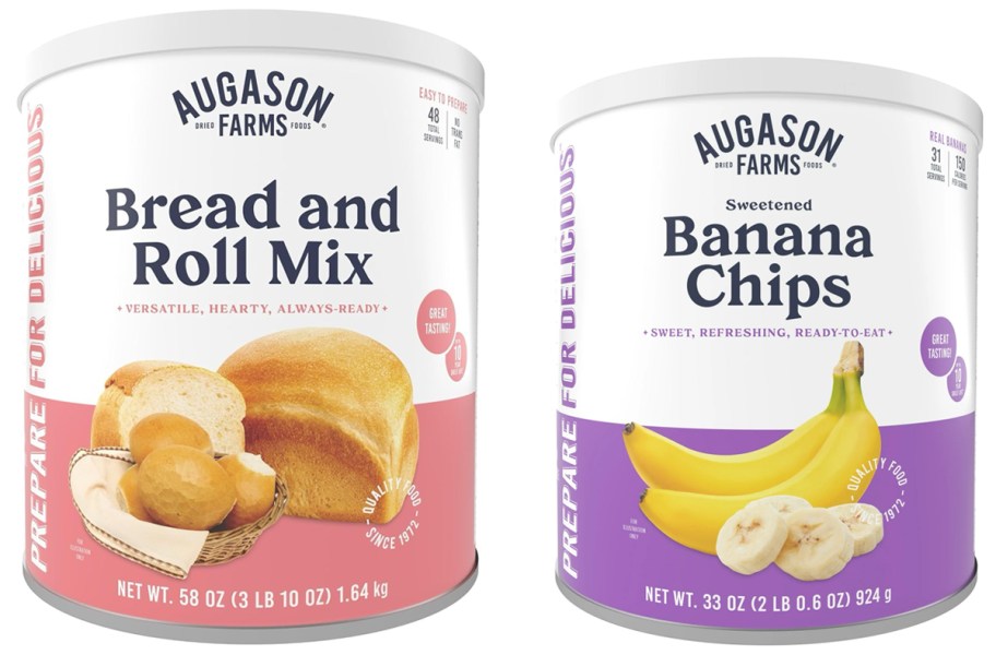 Augason Farms Bread and Roll Mix and Sweetened Banana Chips