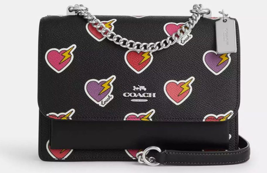 Coach Klare Crossbody Bag w/ Heart Bolt Print stock image