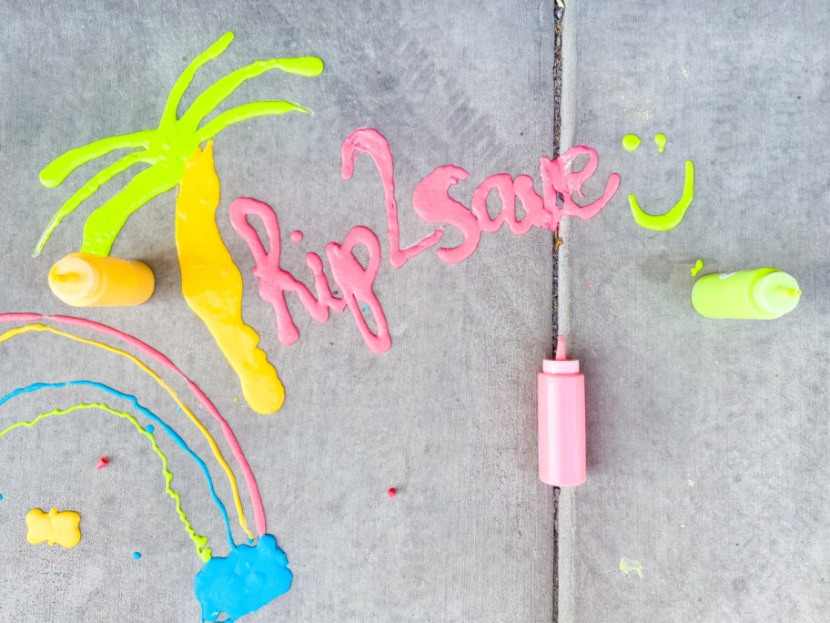 hip2save on sidewalk with puffy paint