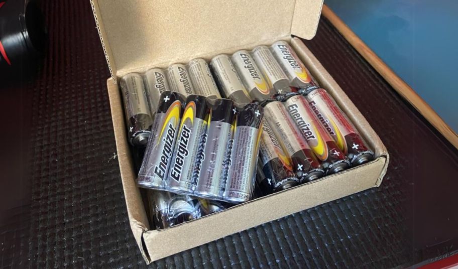 box full of energizer AA batteries