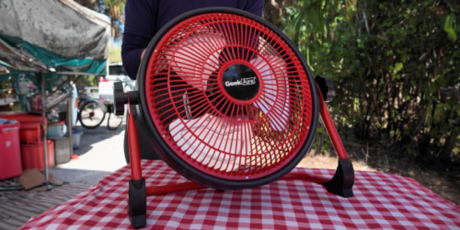 Geek Aire Deluxe 12″ Rechargeable Water-Resistant Fan w/ Mini Fan Only $95.49 Shipped