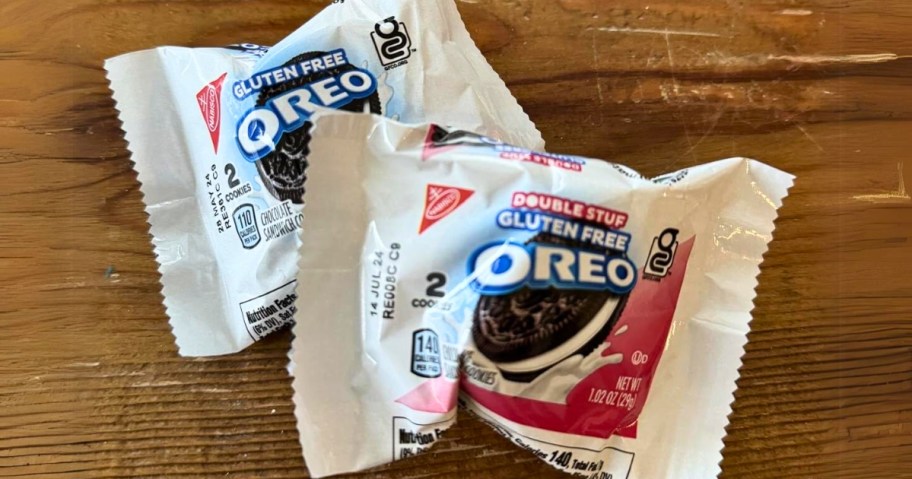 2 snack size bags of Gluten-Free OREO Original & Double Stuf Snack