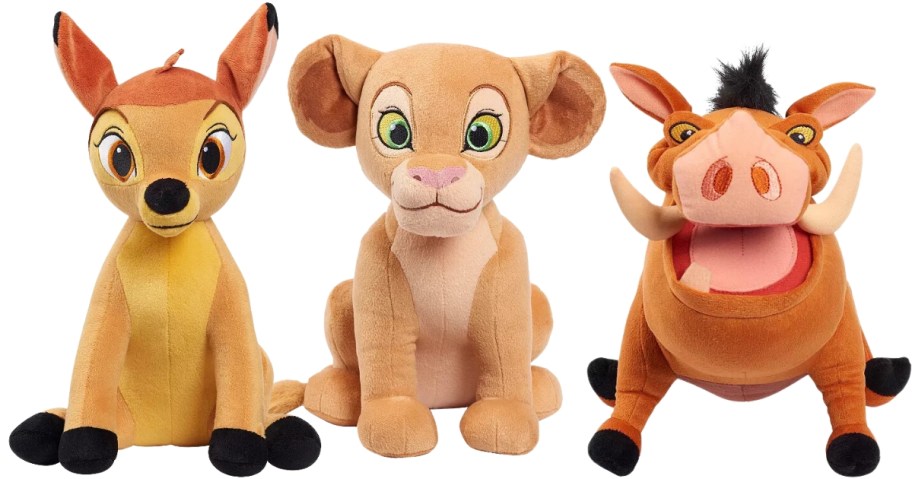 Bambi, Simba and Pumbaa Disney plushes