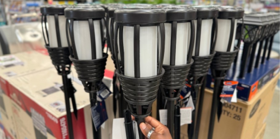 Solar Outdoor Flicker Flame Tiki Torch Just $14.98 on Lowes.online (Regularly $30)