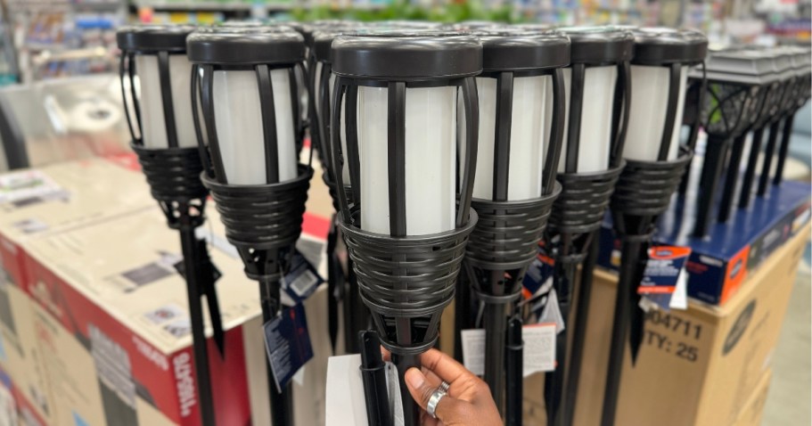 Solar Outdoor Flicker Flame Tiki Torch Just $19.98 on Lowes.online (Regularly $30)