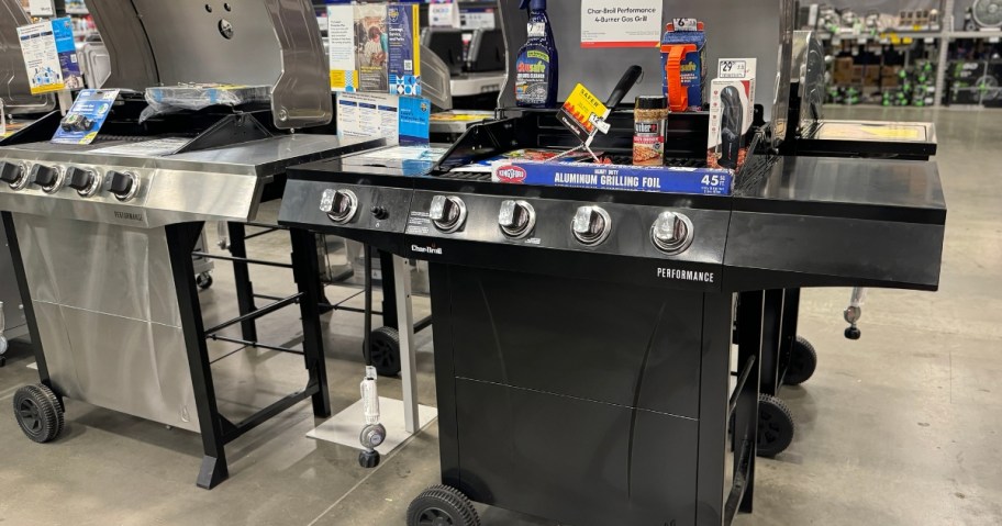 2 large grills on display in a store
