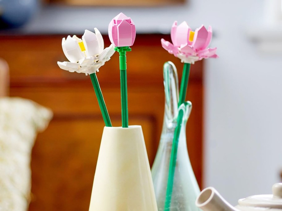 LEGO Lotus Flowers in vases