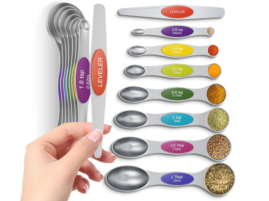 Magnetic Measuring Spoons being displayed