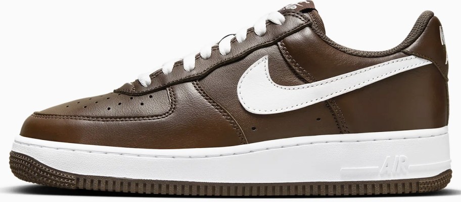 dark brown and white nike sneaker