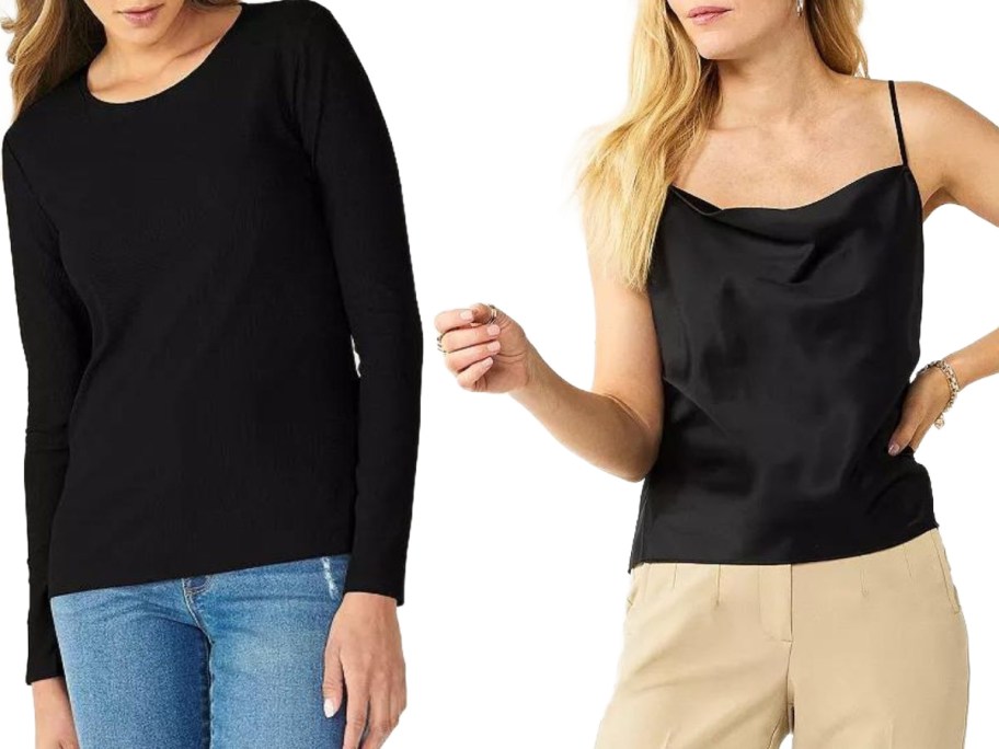 Stock images of 2 women wearing Nine West Tops