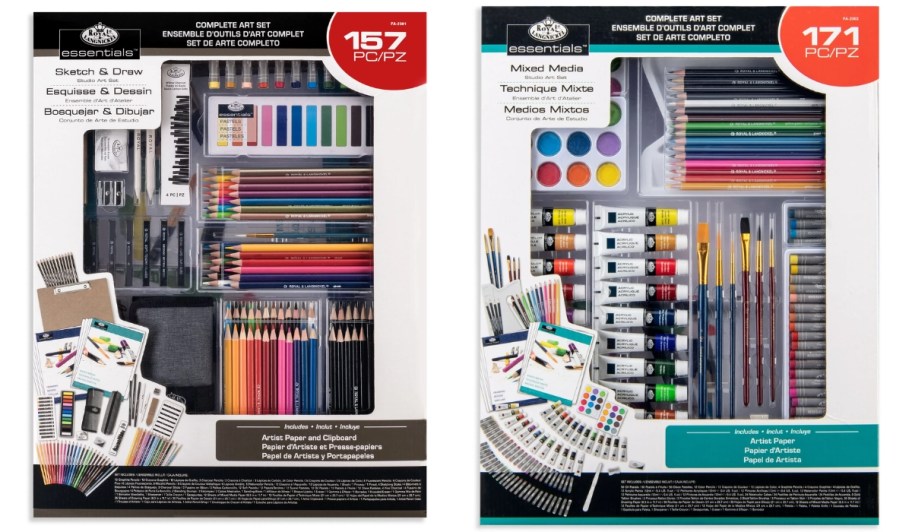 Royal & Langnickel Essentials Sketching & Drawing and Mixed Media art sets