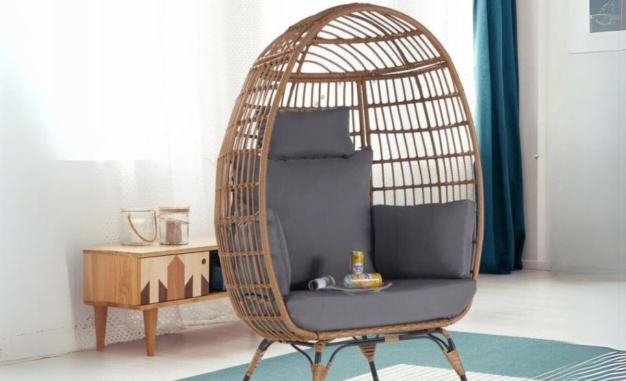 Wicker Egg Chair with Cushion Only $130.50 Shipped on Lowes.online (Reg. $290)