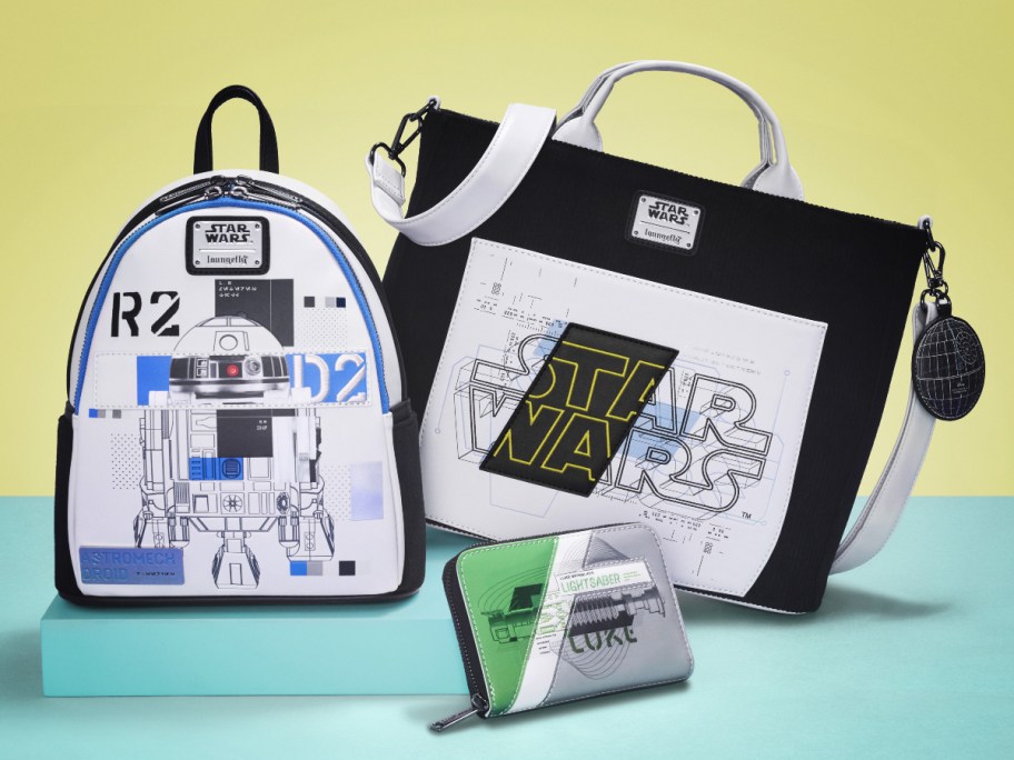 3 star wars accessories on a green and yellow background