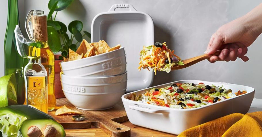 WOW! Staub Ceramic 4-Piece Bakeware & Bowl Set UNDER $50 on Sam’sClub.online