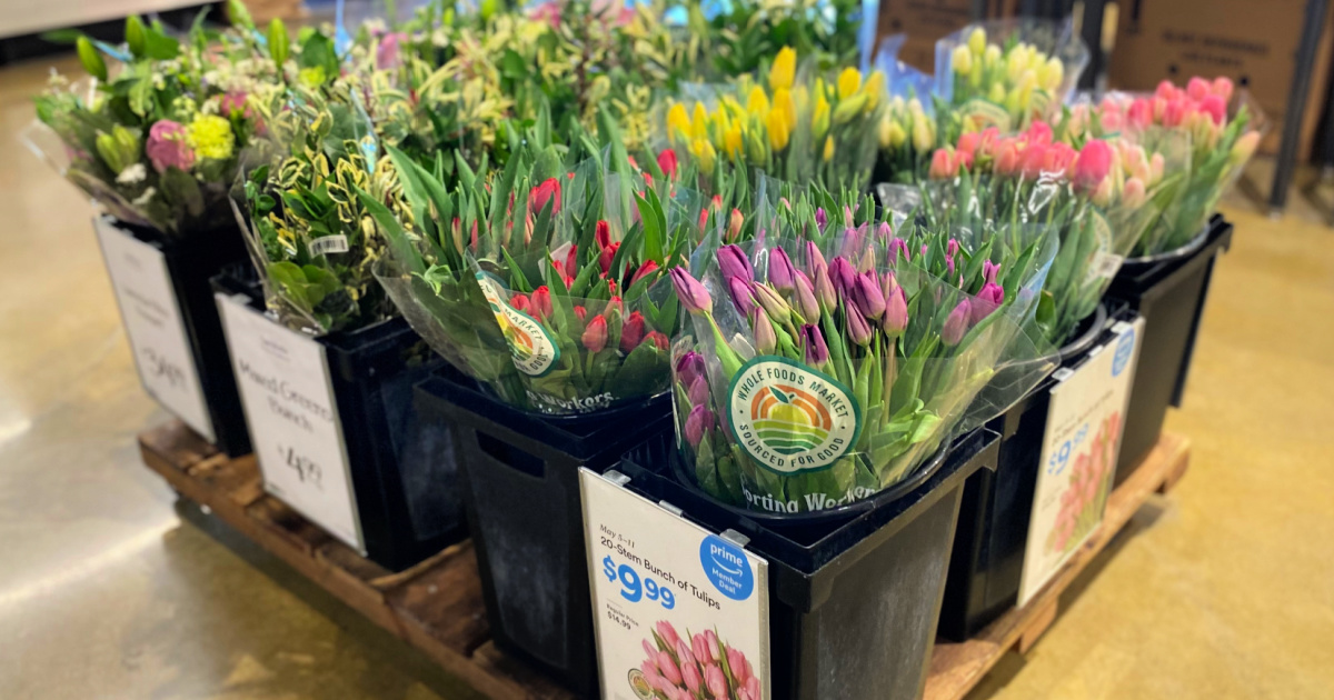 Whole Foods 15-Stem Tulip Bunches Only $9.99 for Amazon Prime Members
