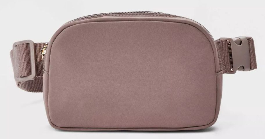 A mauve belt bag