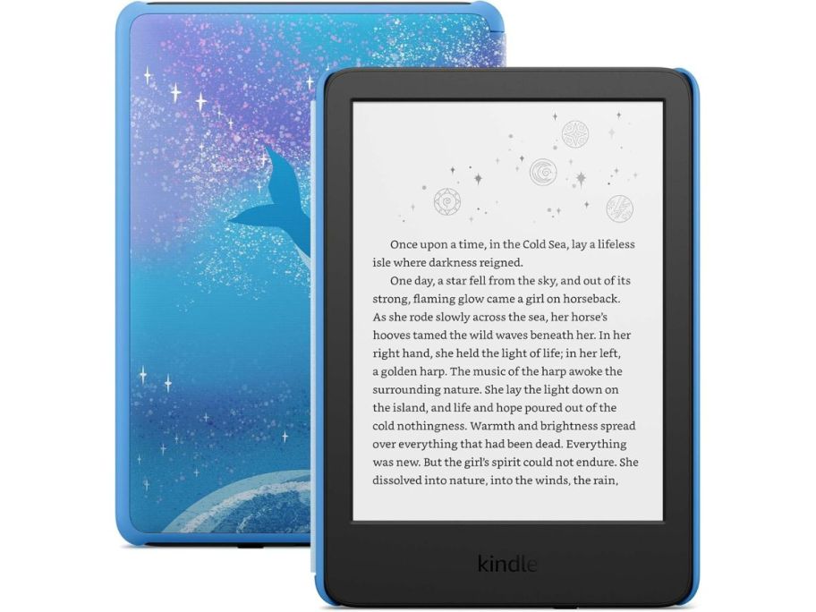 Amazon Kindle Kids w/ 6" Screen in Space Whale stock image