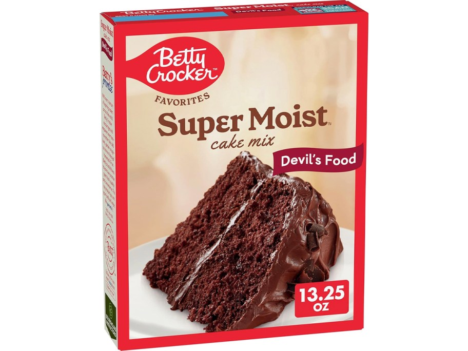 betty crocker devils food cake mix box 