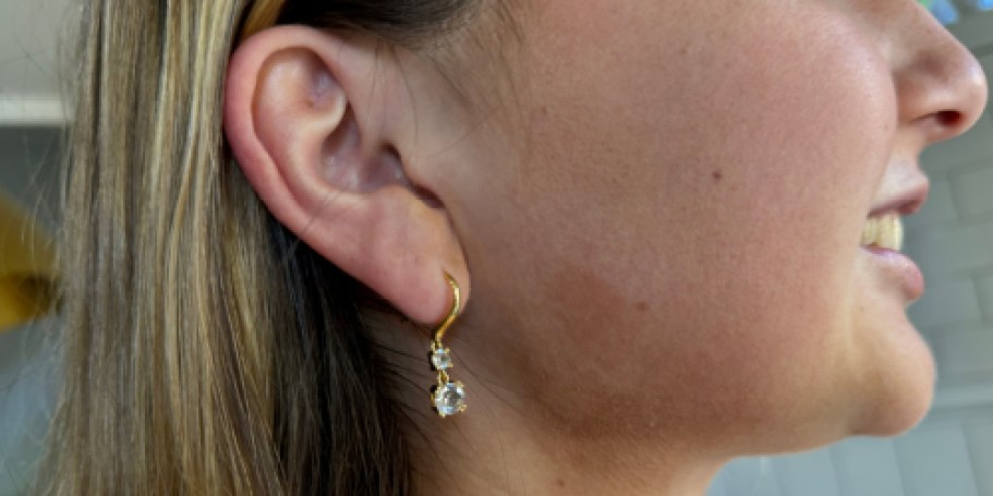 Cate & Chloe 18K Crystal Drop Earrings JUST $18 Shipped (Includes Ready-to-Gift Box)