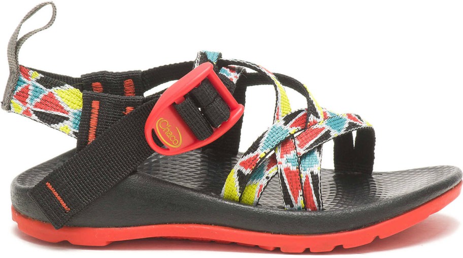 black and red chacos sandal stock image