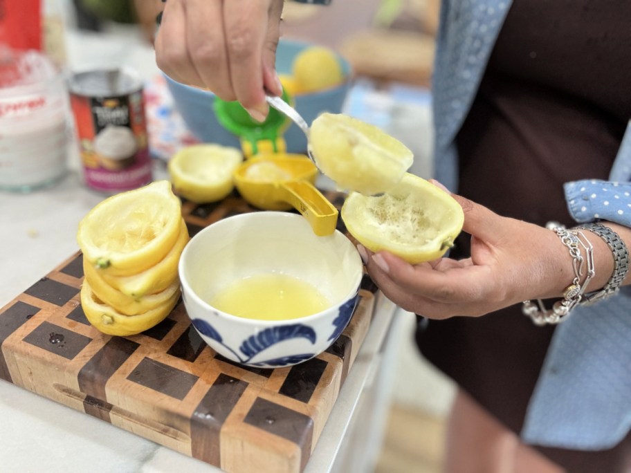 grapefruit spoon to remove inside of lemon