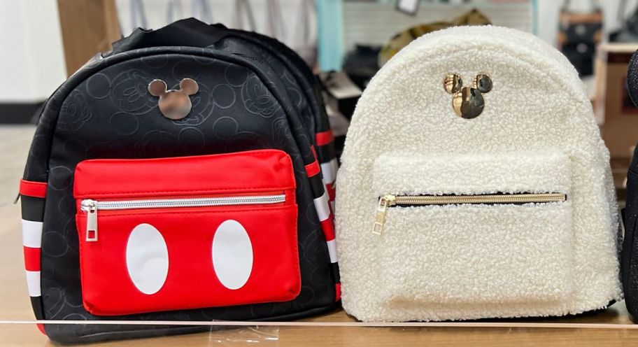 disney mini backpacks on shelf
