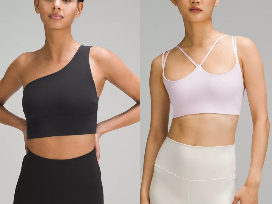 lululemon asymmetrical and strappy yoga sports bras