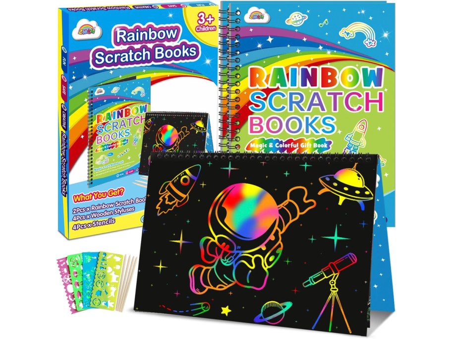 rainbow scratch art set stock image