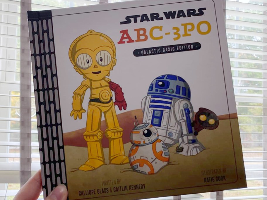 holding a Star Wars board book