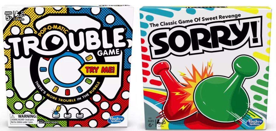 stock image of Trouble and sorry board games