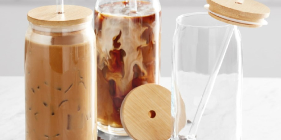 Mainstays Can-Shaped Glasses w/ Bamboo Lids 4-Pack Only $7.98 on Walmart.online