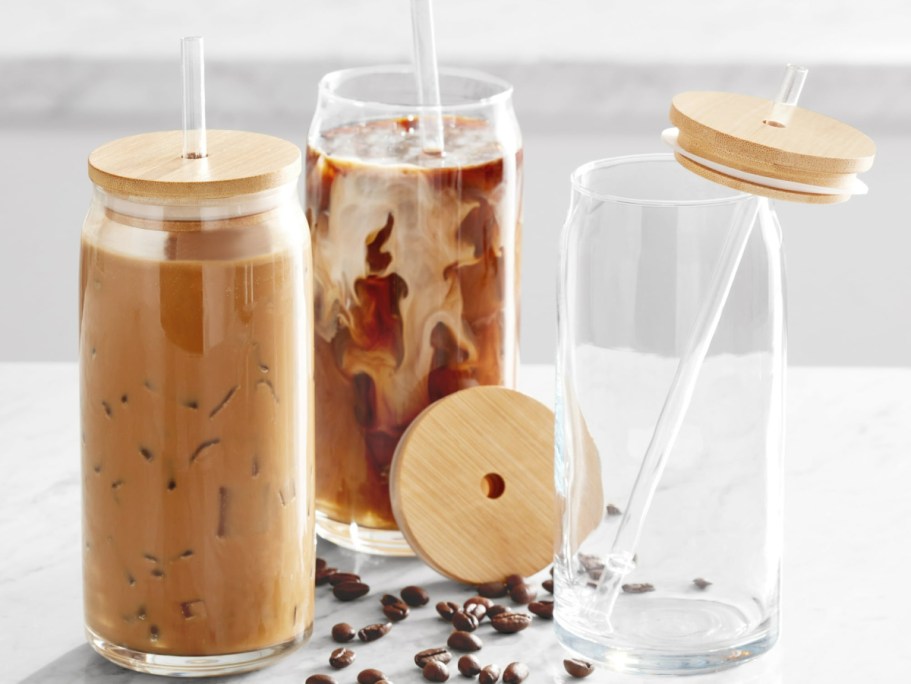 Mainstays Can-Shaped Glasses w/ Bamboo Lids 4-Pack Only $7.98 on Walmart.online