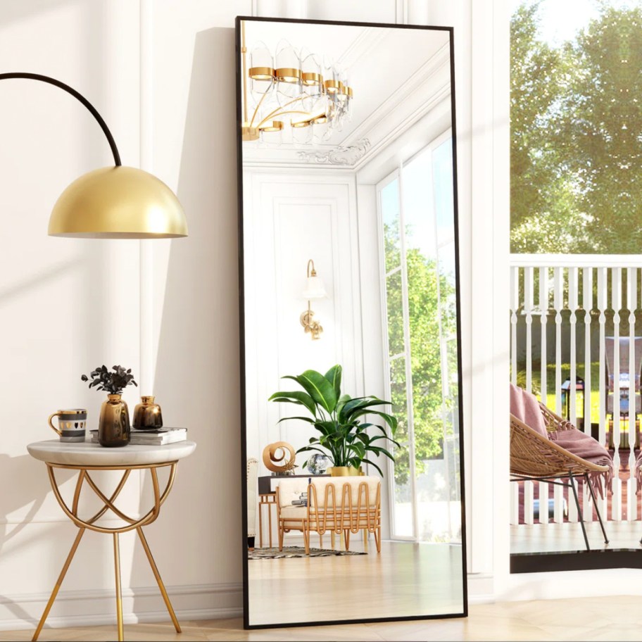black frame full length mirror