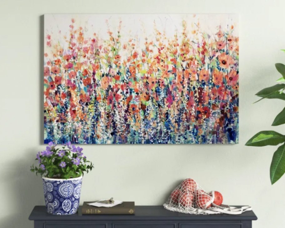 spring floral canvas print on wall