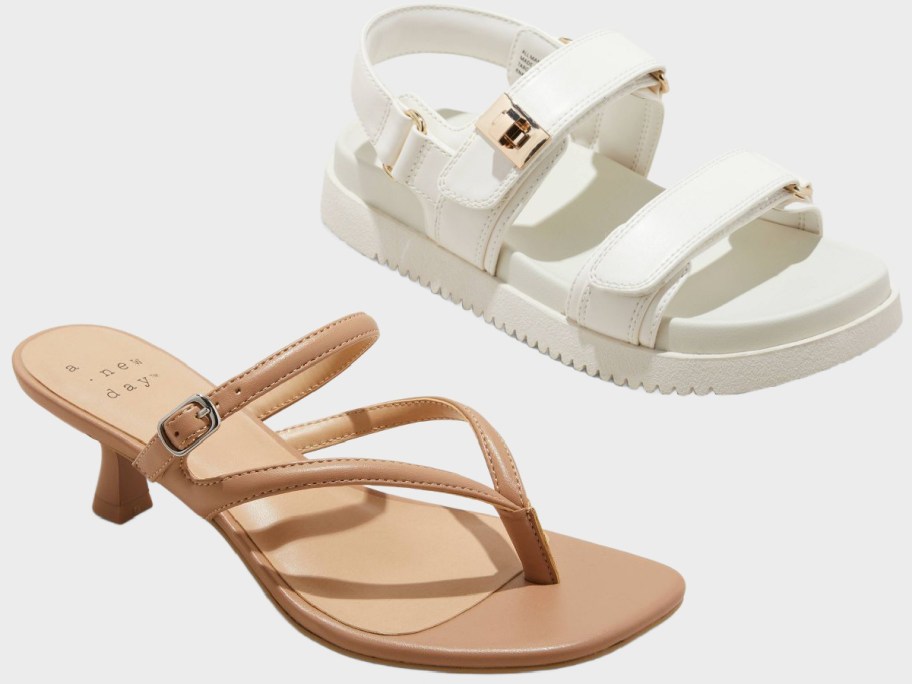 A New Day Women's sandals in beige and white