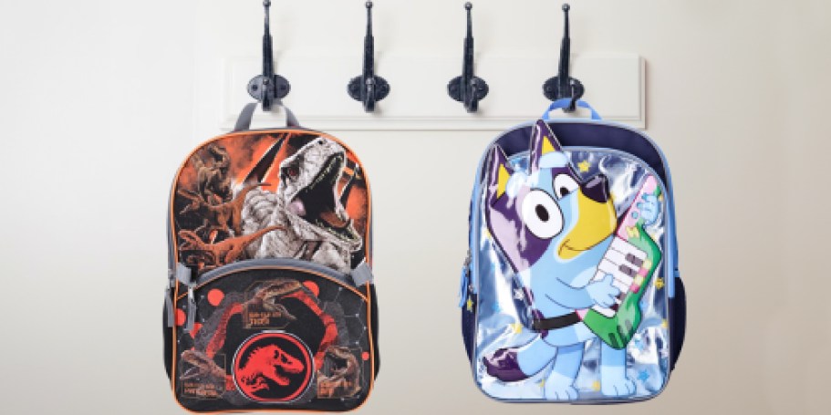 Walmart Kids Character Backpacks from $8 (Reg. $20) | Jurassic World, Bluey, & More