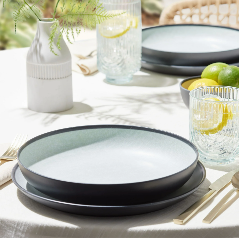 Better Homes and Garden Melamine Dinnerware Set, one of the Walmart summer home decor finds