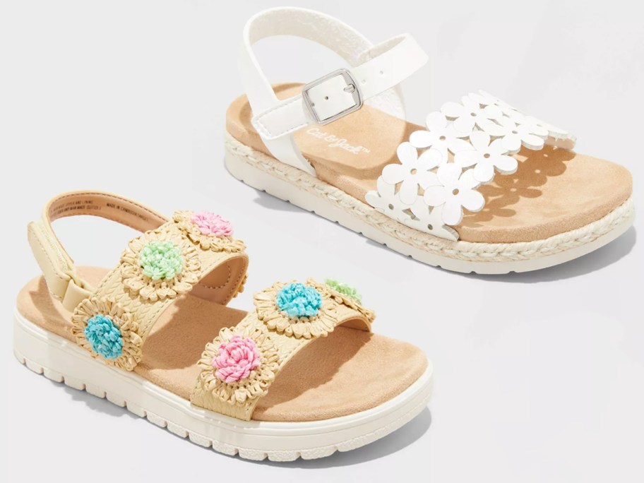 Cat & Jack Toddler Lana Footbed Sandals and Maisie Footbed Sandals