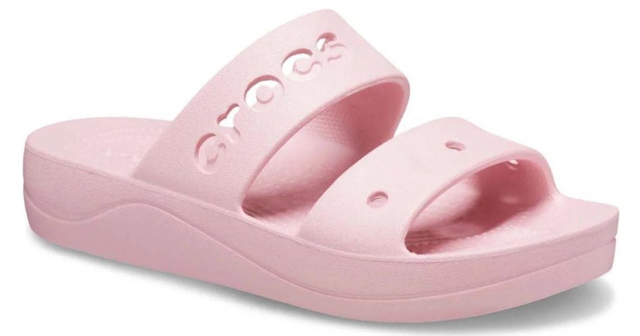 Crocs Unisex Baya Platform Slide Sandals in pink