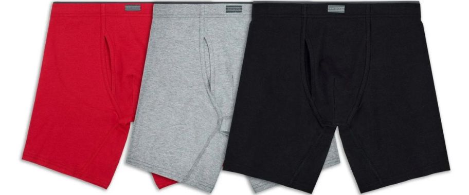 3 pairs of Fruit of the Loom men's boxer briefs