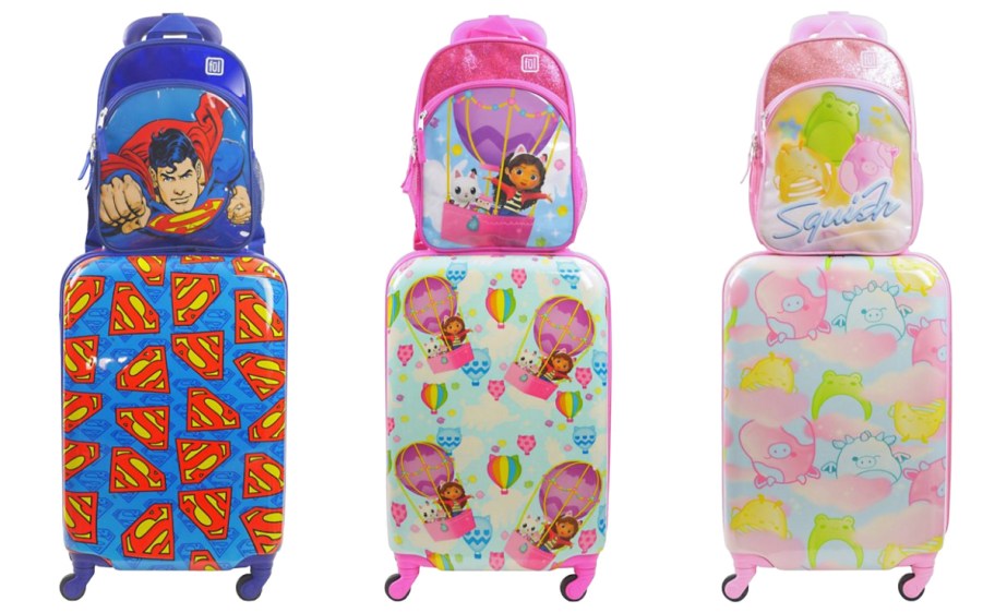 image of Kids Licensed 2-Piece Luggage Set unb different patterns