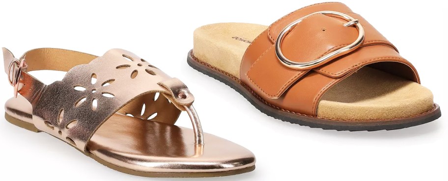 two pairs of womens sandals