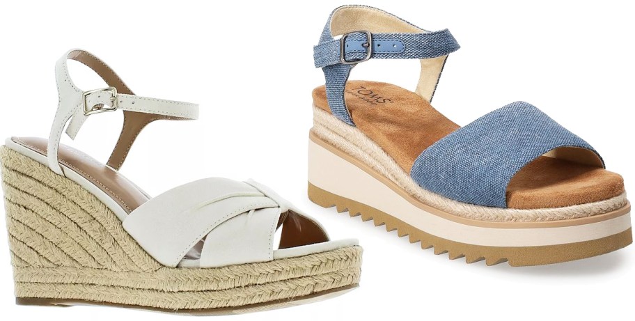 two womens wedge sandals